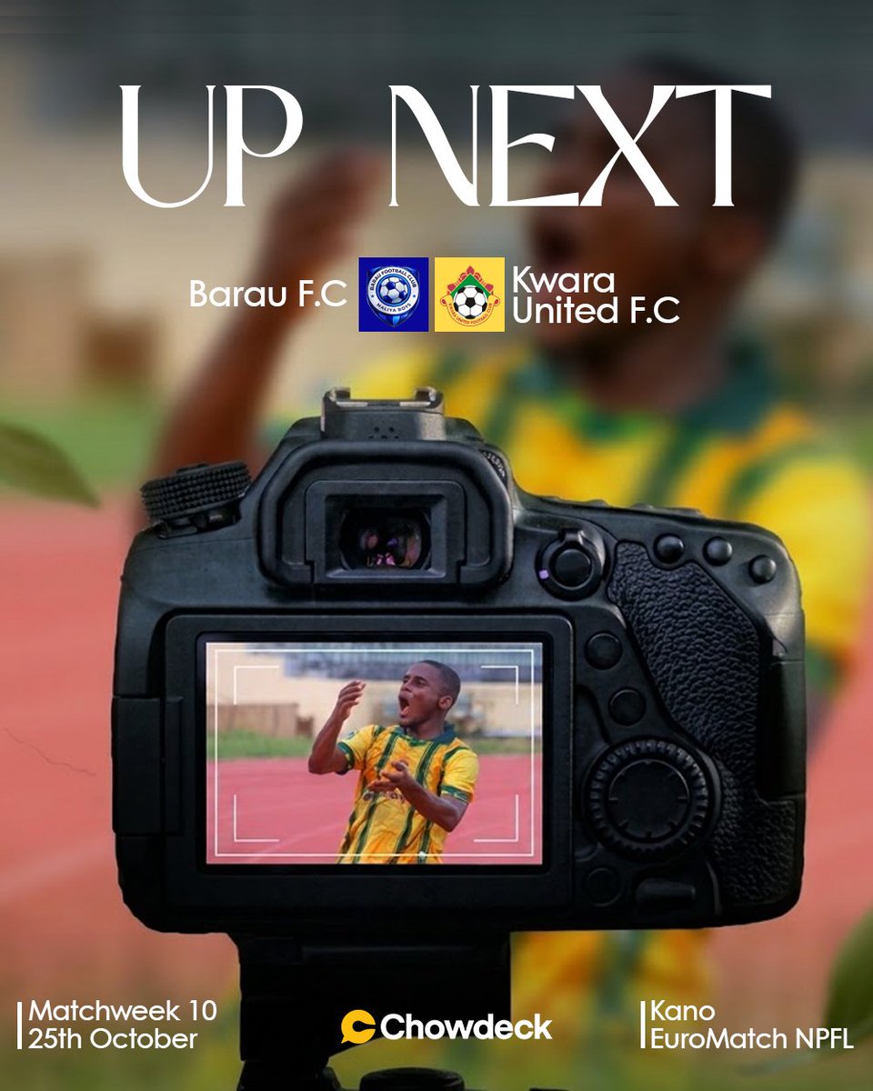 KwaraUnitedFC's tweet photo. UP NEXT ⏭️

🏆 EuroMatch NPFL
📅 October 25th
📍 Kano

#WeAreHarmonyBoys🔰 || #NPFL27 https://t.co/B3cBGzyQd5