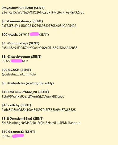 hokkienmiee's tweet photo. previous winners from my old account. ☺️ 
already sent prizes to some. still waiting for some to dm me. 
thank you for your patience🙏 https://t.co/KkSbIHD3PX