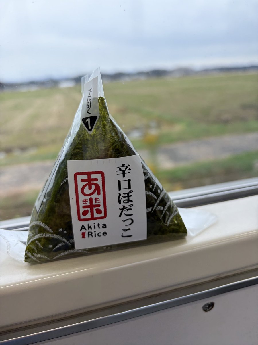 Tosuirapid's tweet photo. 秋田駅NewDaysで購入した辛口ぼだっこおにぎり。

塩辛いシャケ、って感じだったから「本物」はもっとヤバいのかな？
シャケおにぎりとしては美味しい。 https://t.co/26sIp5xX7g