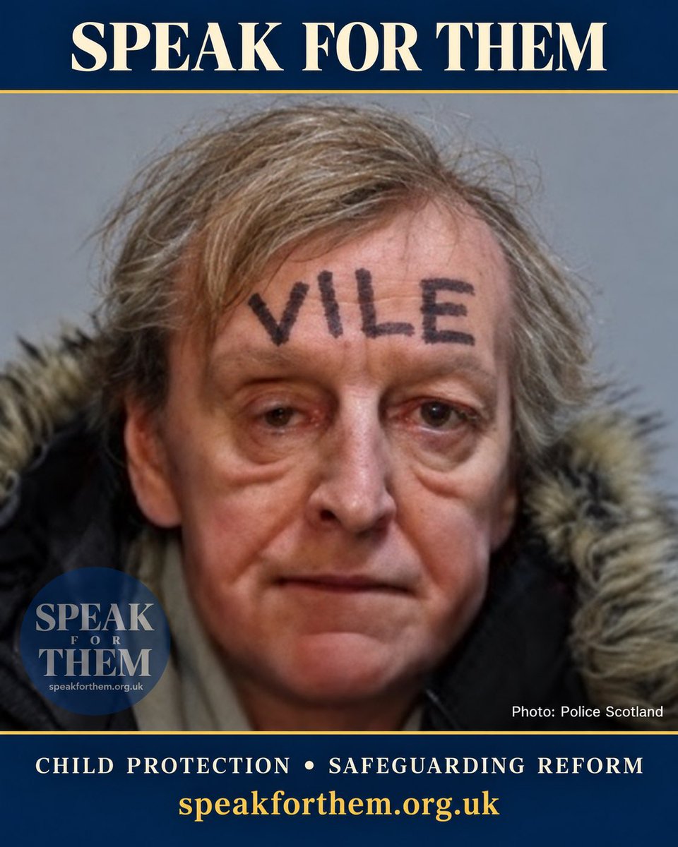 SpeakForThemUK's tweet photo. ⚠️ Child sexual abuse and violence.

HE PUT VODKA IN A BABY’S BOTTLE. THEN HE SEXUALLY ASSAULTED HER.

She was under one.

She was one of six children Ian Whyte abused during offending spanning two decades in Edinburgh.

The court heard he:
• Sexually abused a boy who could have been as young as four.
• Raped a girl aged nine or ten.
• Seized a girl aged 11 or 12, sexually assaulted her and repeatedly attempted to rape her.
• Gave solvents to a girl aged 13 or 14, then attempted to rape her while she was intoxicated and hit her in the face.
• Abused another girl from age six, repeatedly assaulting and raping her. He made her watch pornography, hit her in the face and repeatedly struck her body with a belt. During a rape, he covered her mouth with his hand.

The jury also learned he had previously served FOUR YEARS for other sexual assaults.

When the survivors gave evidence, he called them liars.

The judge said he showed no remorse or empathy and described his conduct as “evil, calculating and pernicious”.

On 21 October 2026, Whyte, 62, was jailed for 12 years for offences committed between 1978 and 1998.

Held in custody since his September conviction, he also received three further years of supervision after release, indefinite sex-offender registration and orders banning contact with his victims.

His sentence cannot restore their childhoods.

And a new name must NEVER mean a clean slate.

Whenever an offender leaves prison, their convictions must stay linked to every identity they use. That is why Speak For Them demands permanently connected offender records, effective monitoring and timely disclosure of risks.

His history must follow him. Children’s safety must come first.

Don’t let your anger end in the comments. Put it in your MP’s inbox.

Use our prepared letter. Link in bio

https://t.co/cHzn7yq9gL

Share the facts. Send the letter. Demand change.

Sources: Police Scotland, STV News, Sky News, The Scottish Sun.
#SpeakForThem #ChildProtection #SafeguardingReform