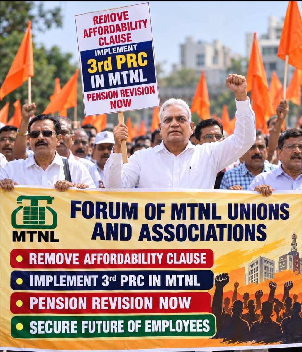 alpika_saini's tweet photo. @DoT_India  @JM_Scindia

MTNL employees deserve fair and equitable pay revision! We urge the Government to implement the long-pending Third PRC for MTNL employees.

#MTNL #ThirdPRC #PayRevision #MTNLEmployees https://t.co/djJNMfBbig