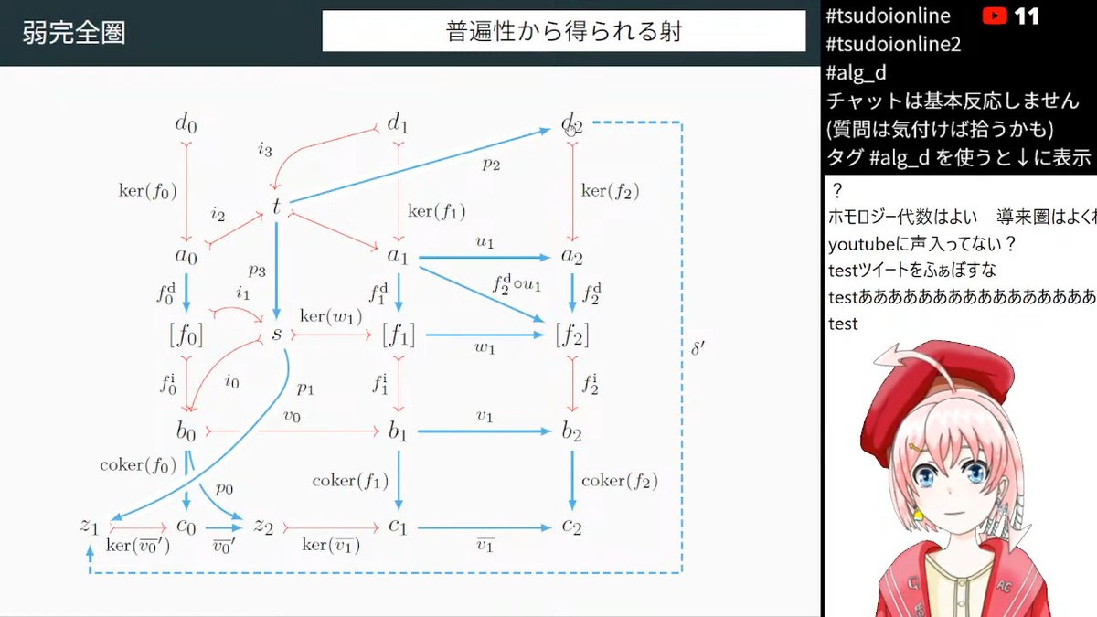 alg_d's tweet photo. アーベル圏よりもよっと弱い仮定(弱完全圏)でできて、解説PDFも解説配信もあります　画像は連結準同型δ'を普遍性で得る図
https://t.co/3wdvmCSi4o https://t.co/HnCMr2cWIF