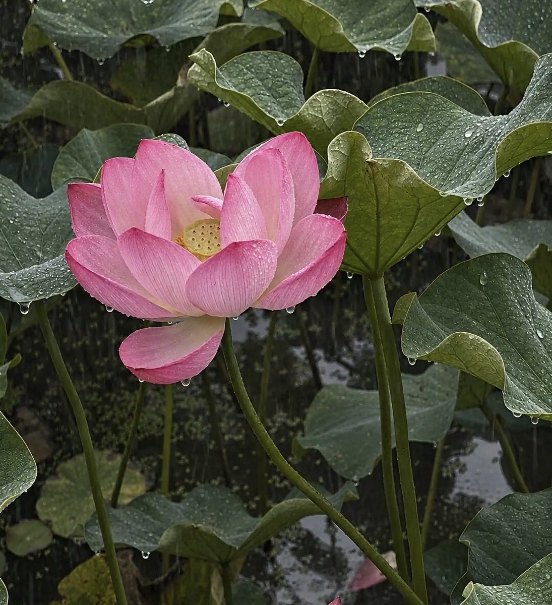 naturehealyou's tweet photo. rain whispers, lotus blooms, and the world slows down https://t.co/OOyGI1EfBk