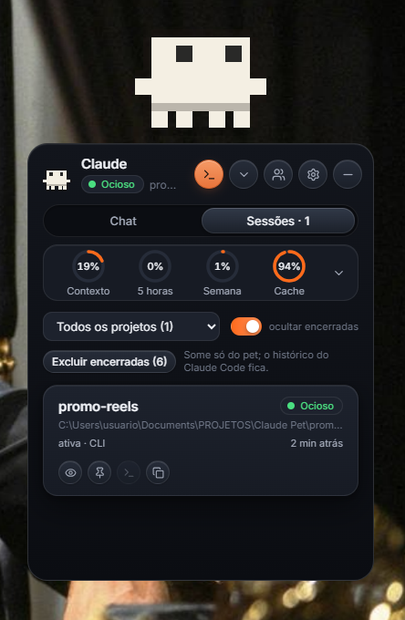felliper4_'s tweet photo. Fiz um mascote pro Claude Code no Windows
ele fica flutuando num canto da tela e mostra em tempo real o que suas sessões do Claude Code estão fazendo. Ele recebe os eventos do próprio Claude Code e muda conforme a situação. 
Mais nos comentários ⬇️ https://t.co/tkx7EhovBX