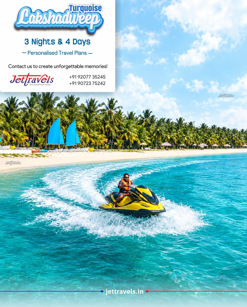 mi_ucha's tweet photo. Turquoise Lakshadweep is calling. Escape to crystal-clear waters, pristine beaches, swaying palms and unforgettable island adventures. Enjoy a personalised 3-night, 4-day getaway with water sports, adventure and relaxation. Contact Jet Travels to https://t.co/LheTCzKuDI