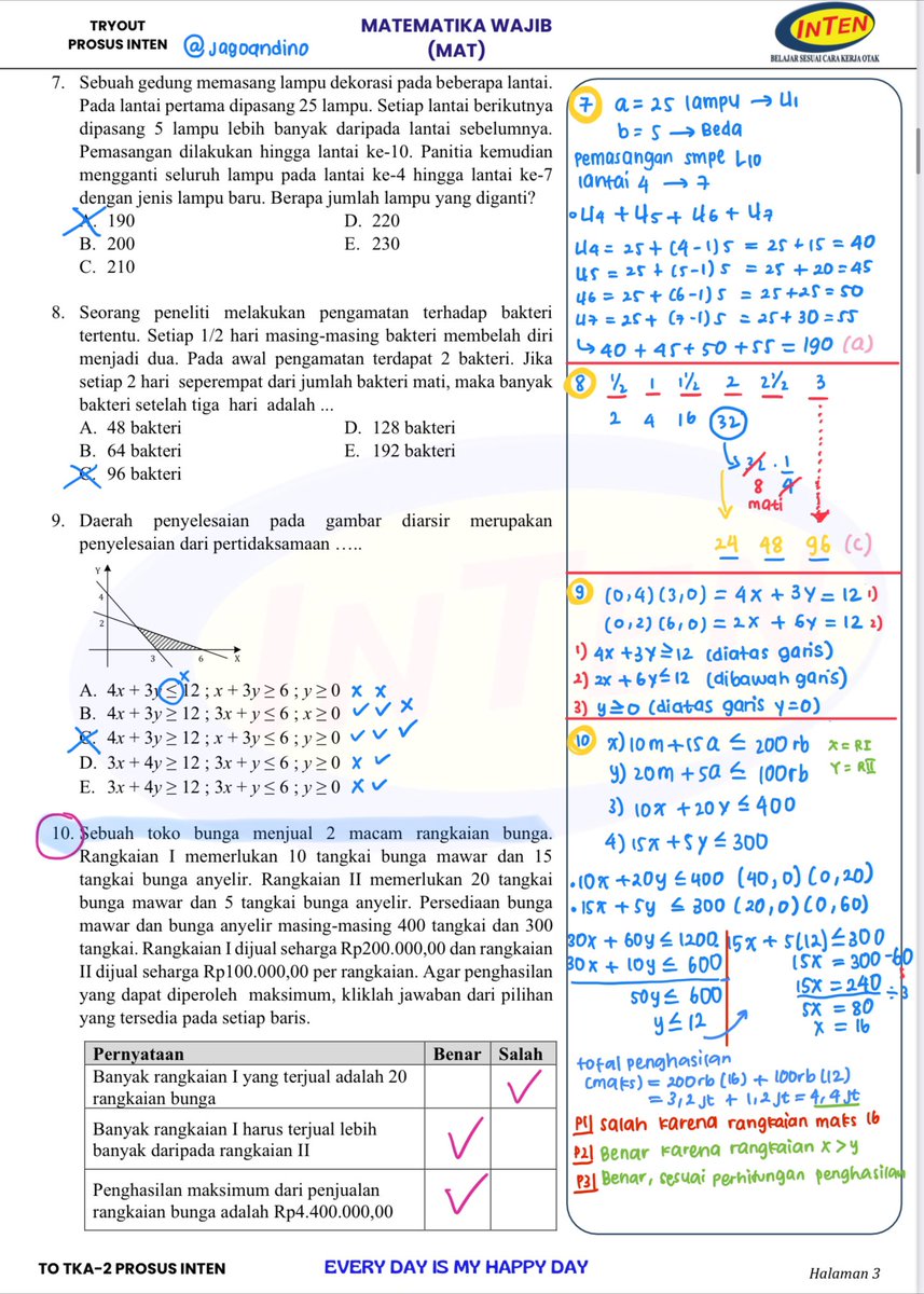 jagoandino's tweet photo. [PEMBAHASAN TRY OUT TKA INTEN MAPEL MATEMATIKA WAJIB] 

halooo, manteman! 👀 this is actually a part of my studytweet project, soooo i hope this would help whoever in needs for belajar tka!

semangat belajarnya yaaah guys! may god bless all of us with tka istimewaaa! 💥 https://t.co/ESbJamyGdU