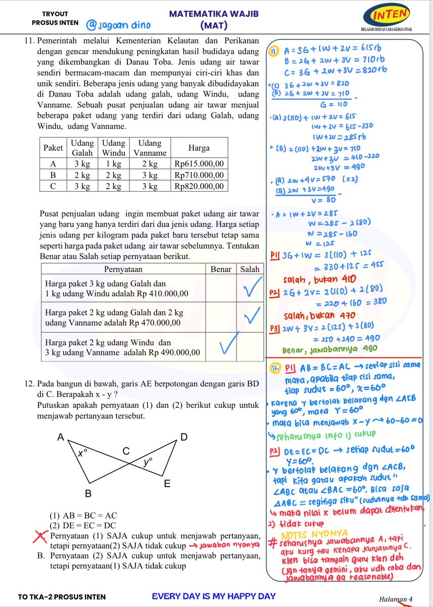 jagoandino's tweet photo. [PEMBAHASAN TRY OUT TKA INTEN MAPEL MATEMATIKA WAJIB] 

halooo, manteman! 👀 this is actually a part of my studytweet project, soooo i hope this would help whoever in needs for belajar tka!

semangat belajarnya yaaah guys! may god bless all of us with tka istimewaaa! 💥 https://t.co/ESbJamyGdU