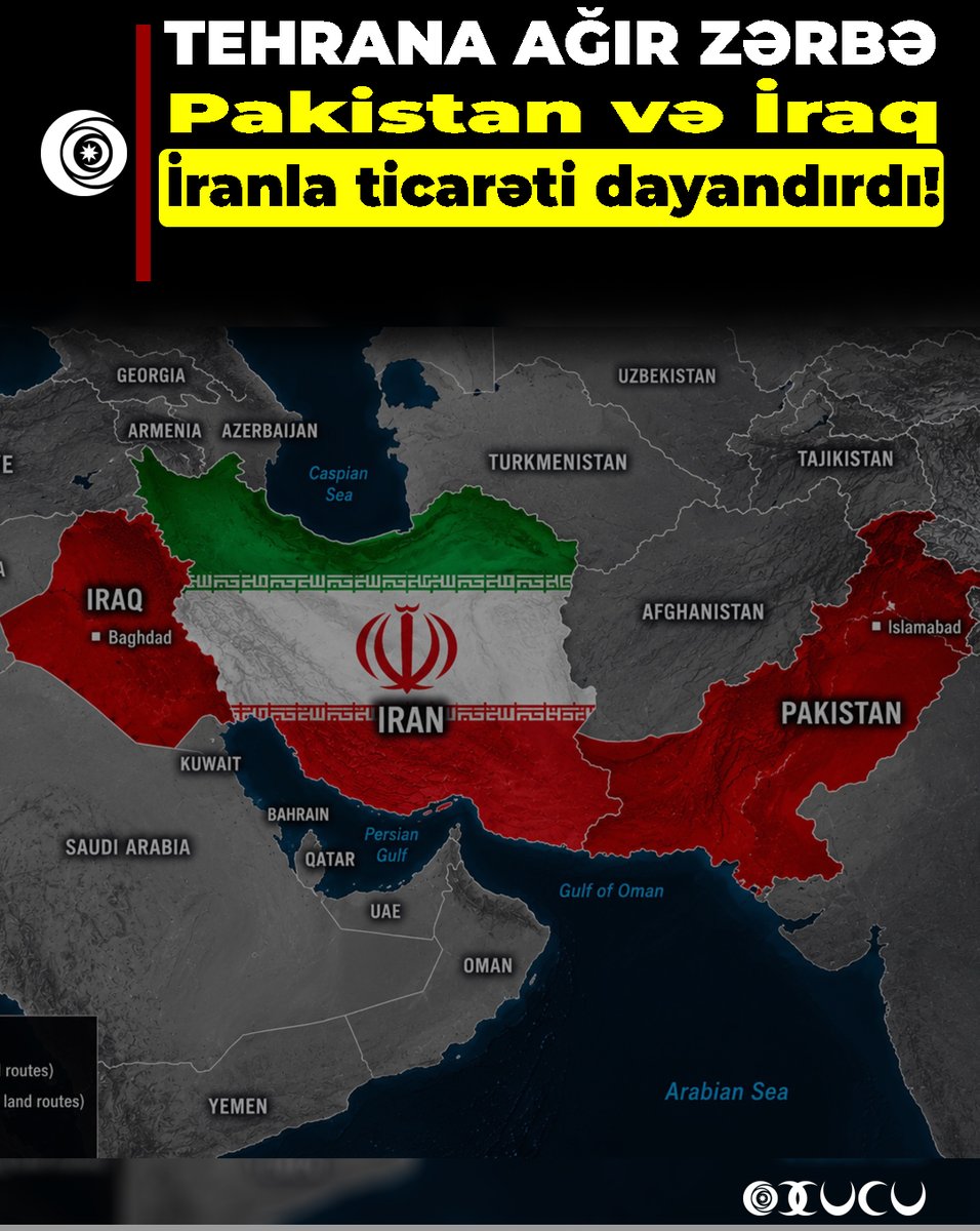 oxucuinfo's tweet photo. "The Wall Street Journal" nəşrinin regional mənbələrə istinadən verdiyi məlumata görə, Pakistan və İraq son günlərdə İran ilə bir neçə mühüm quru sərhəd-keçid məntəqəsini bağlayıb və ya fəaliyyətini kəskin şəkildə məhdudlaşdırıb. https://t.co/zETPcvsweo