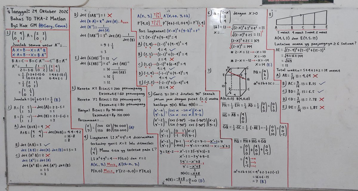 Gery_Gema's tweet photo. Pembahasan TO TKA-2 Matematika Lanjut nomer 1-16 https://t.co/d71yVdrQQr