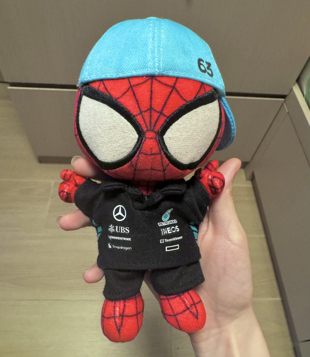 maxinetoshy's tweet photo. spiderman plushie kept falling off my bed in my sleep so im giving him a permanent spot on the george shelf https://t.co/Tx33ibADf5
