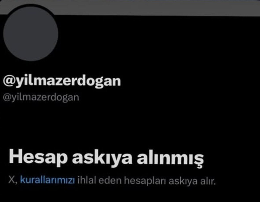 HamdiCelikbas6's tweet photo. Oyuncu ve yönetmen Yılmaz Erdoğan'ın sosyal medya platformu X'teki resmi hesabı askıya alındı. Hesabın erişime kapatılma gerekçesine ilişkin resmi bir açıklama yapılmadı. https://t.co/gQ9Z4LqMlE
