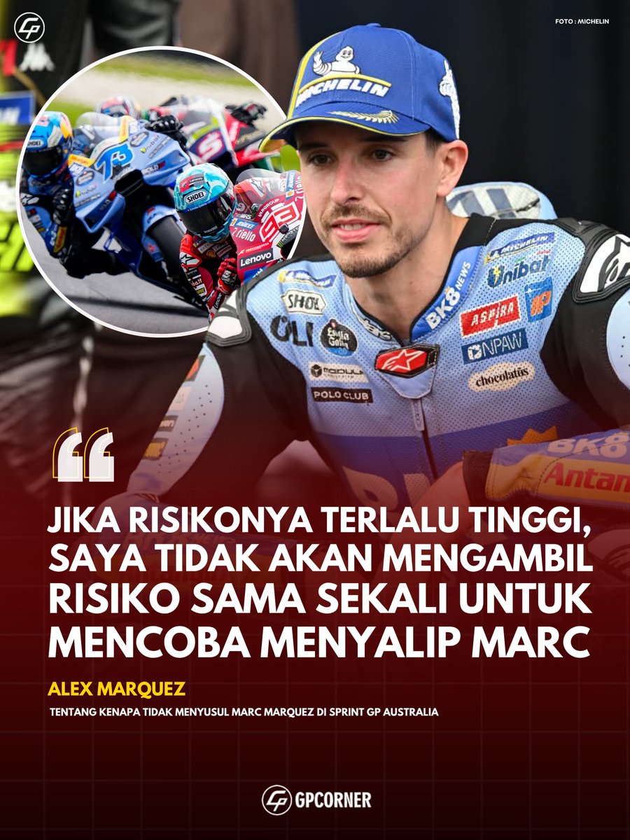 gpcorner's tweet photo. Alex Marquez sebenarnya punya kecepatan untuk menyusul Marc, namun dia bilang tidak mau mengambil resiko demi menghindari crash

#AlexMarquez #MarcMarquez https://t.co/qfwxKHKbbr