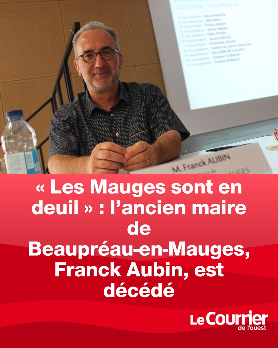 courrierouest's tweet photo. « Les Mauges sont en deuil » : l’ancien maire de Beaupréau-en-Mauges, Franck Aubin, est décédé | Courrier de l'Ouest
➡️ https://t.co/6xEVwjlhvB https://t.co/uKUANZwC4J