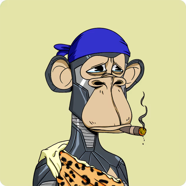 benjanad's tweet photo. been eyeing a bored ape with a blue bandana for a while now, finally pulled the trigger and got my first ape!

we’re cooking hard with this one https://t.co/zTCxEKVXQG