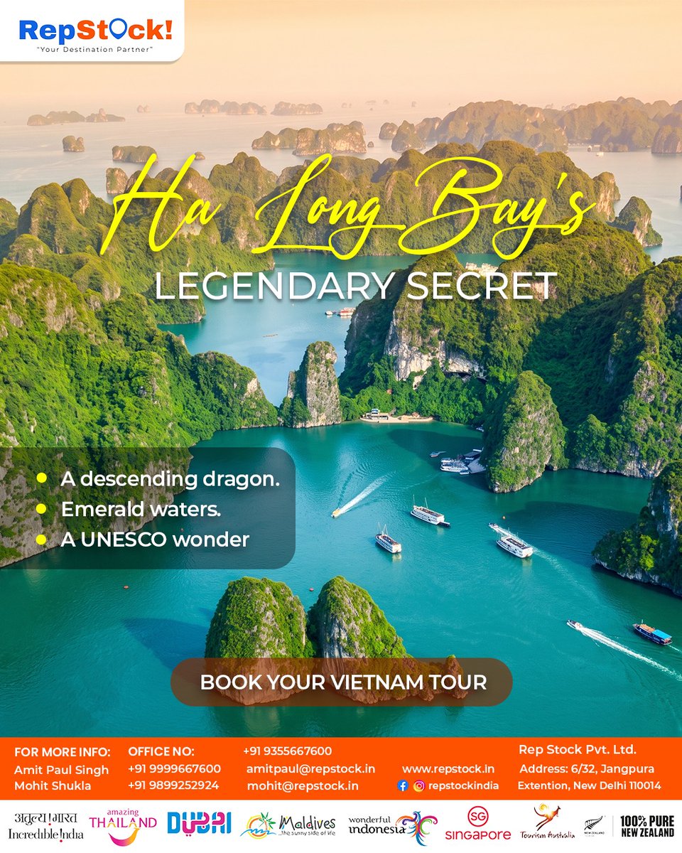 CynthiaPulga's tweet photo. Could a legendary dragon be the secret behind this natural wonder? Ha Long Bay blends ancient folklore with emerald waters, towering limestone islands, hidden caves, and unforgettable adventures. Every view feels like a masterpiece. https://t.co/yeZME89czY