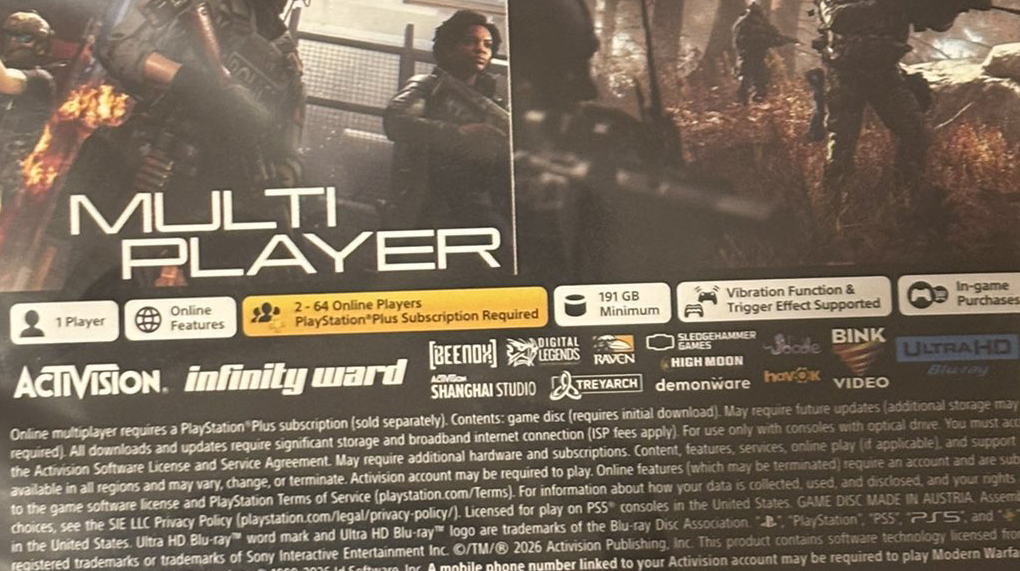PS4Ron's tweet photo. I did not expect much from the latest Call of Duty Modern Warfare 4 PS5 disc release. But it still comes with Modern Warfare 2 from 2022 on disc, this is getting ridicules. Instead of 72mb it have 116mb now, i guess that is an improvement after all 😆  @DoesItPlay1 https://t.co/HiV693wqKe