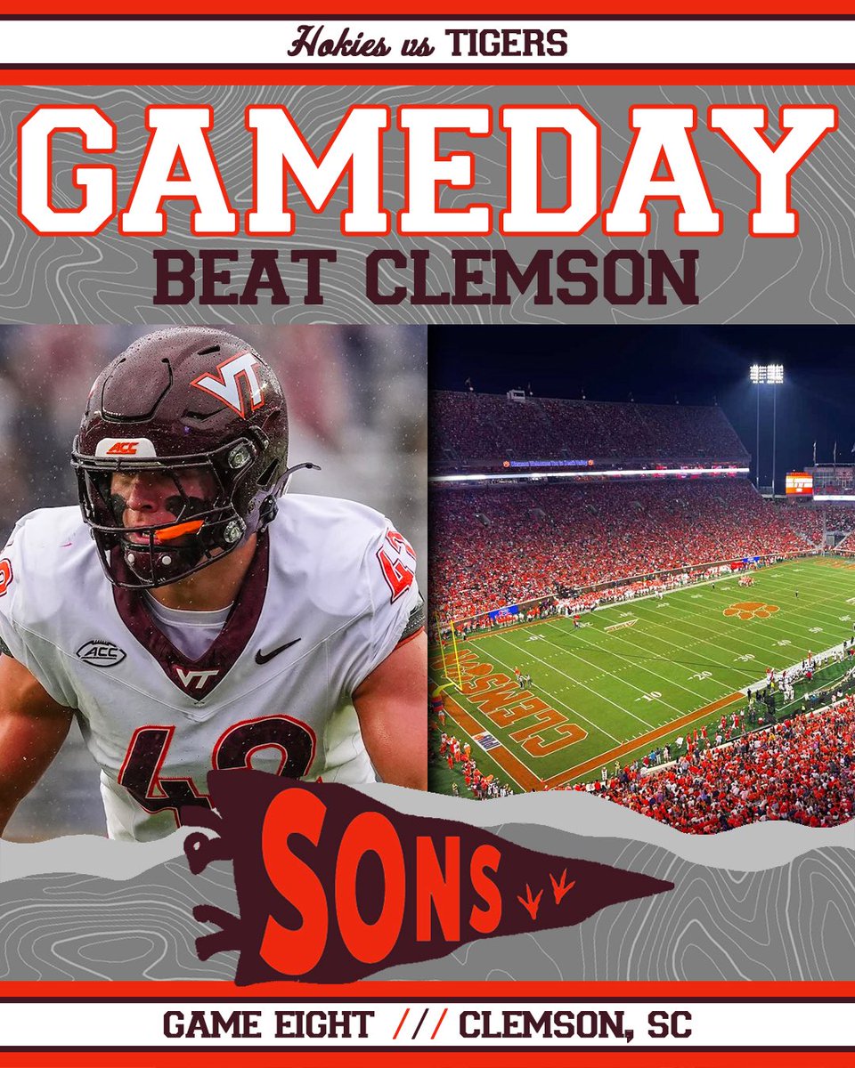 SonsofSatVT's tweet photo. Gameday in the Palmetto State! #Hokies vs Clemson at 7:00 PM on ESPN. https://t.co/KGQLrG5sWY