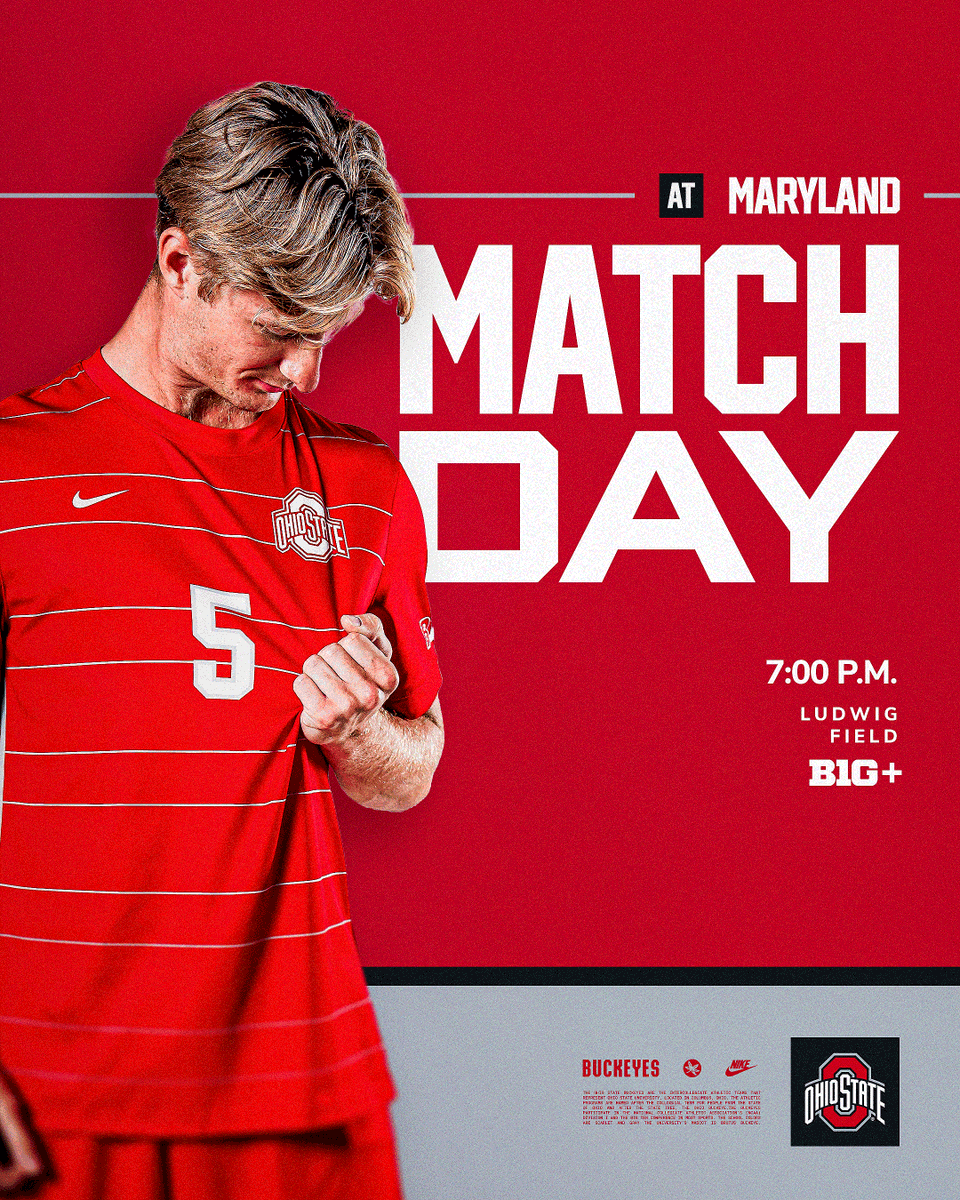 OhioStateMSOC's tweet photo. ⚽ MATCH DAY!
🆚 @MarylandMSoccer
⏰ 7 p.m.
📍 Ludwig Field
📺 B1G+/ https://t.co/K4vp7Qu4Sr

#GoBucks https://t.co/11JaUBbNoK