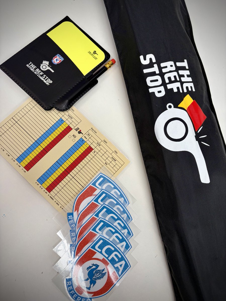 TheRefStop's tweet photo. ALL SET FOR MATCHDAY!

A great selection of referee essentials featuring Intermediate Flags, Liverpool County FA DIY Badges, coloured matchday sheets and a customised Liverpool FA card and book set! 🟨🟥

From personalised equipment to matchday must-haves, we've got everything you need for your next fixture! 🙌

🛒 https://t.co/Hw34U1wSxh