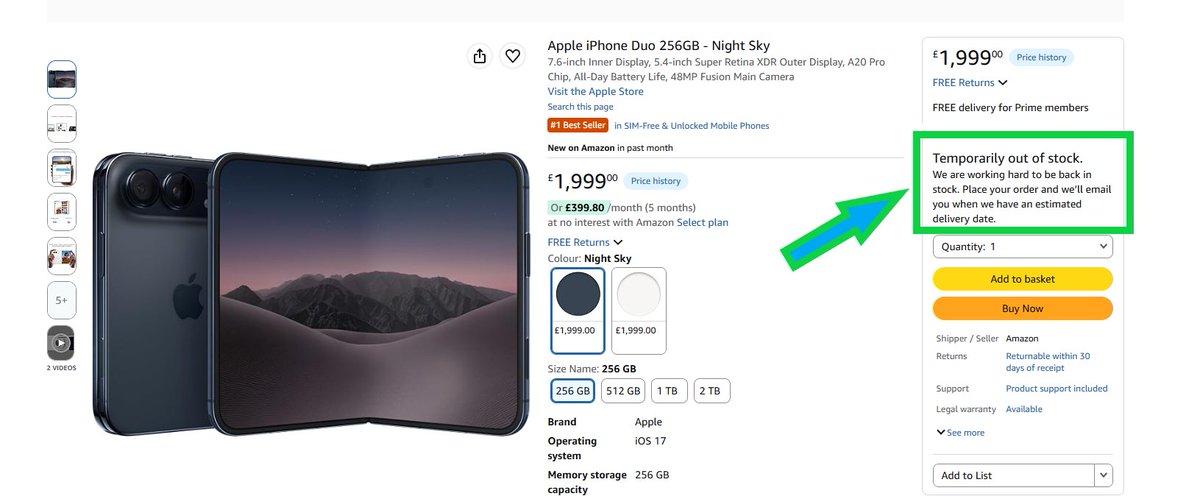 TechInStockUK's tweet photo. @XEE_786 The stock is available to be reserved.

"Temporarily out of stock. We are working hard to be back in stock. Place your order and we’ll email you when we have an estimated delivery date." https://t.co/qpRsNtwOIo