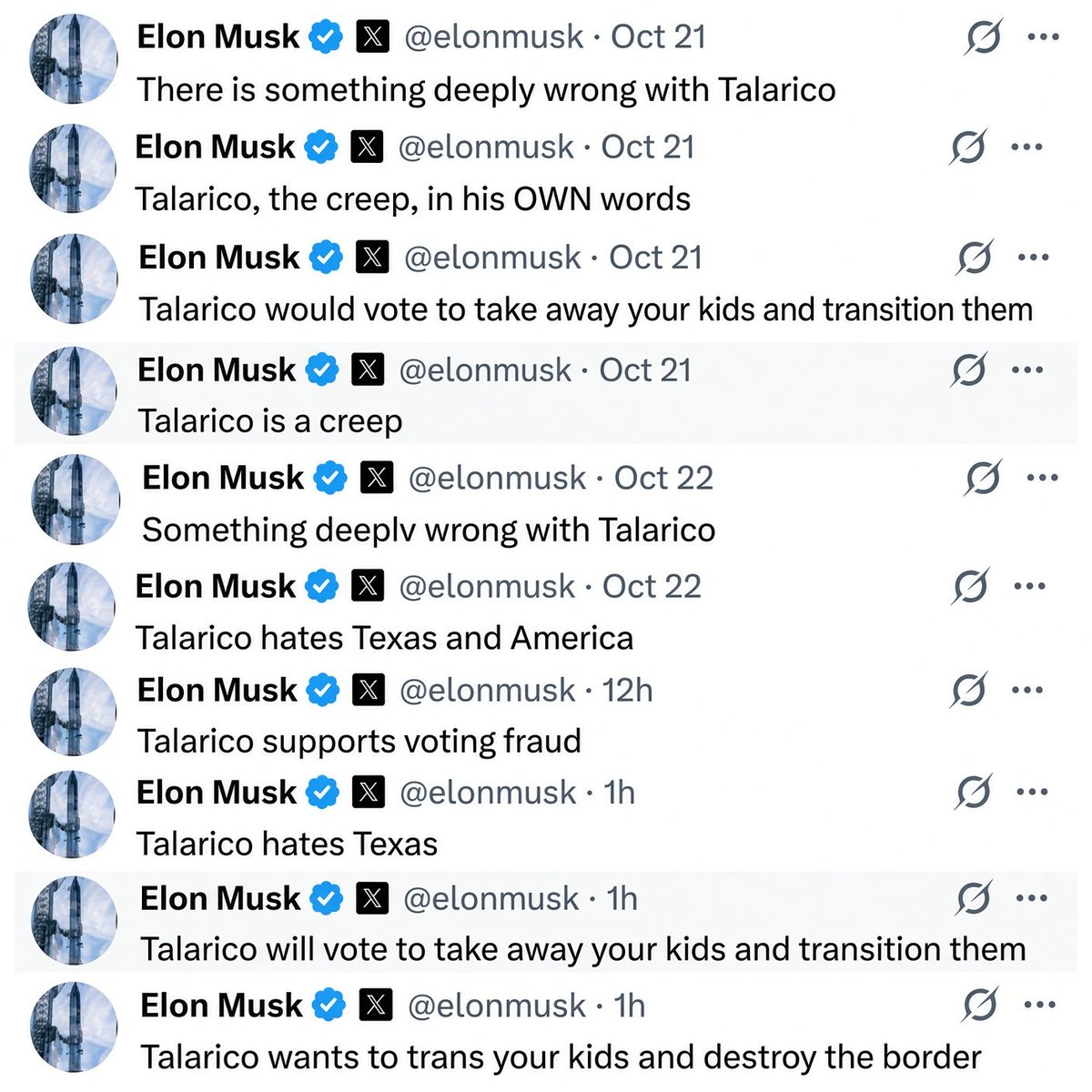 maddenifico's tweet photo. Elon Musk's X account has devolved into a 24/7 exercise in dumbfuckery. This is what truly desperate shitposting looks like. He's losing, he knows it — and the meltdown has been spectacular. https://t.co/hIKNSN3eLc