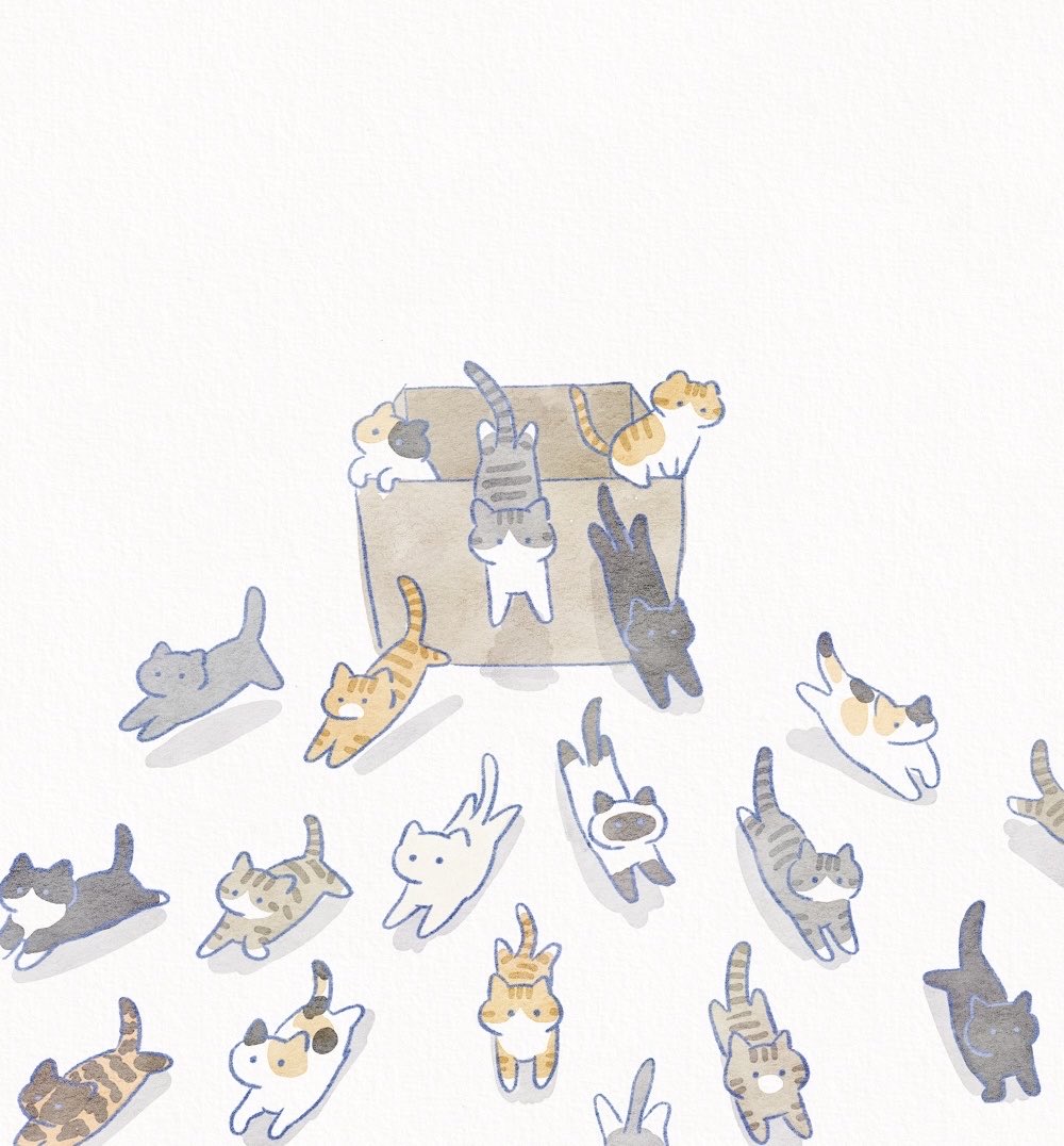 anz_m_'s tweet photo. 無限ねこ🐈🐈‍⬛🐈📦

#イラスト #illustration #猫 https://t.co/nzW9XgWKMB