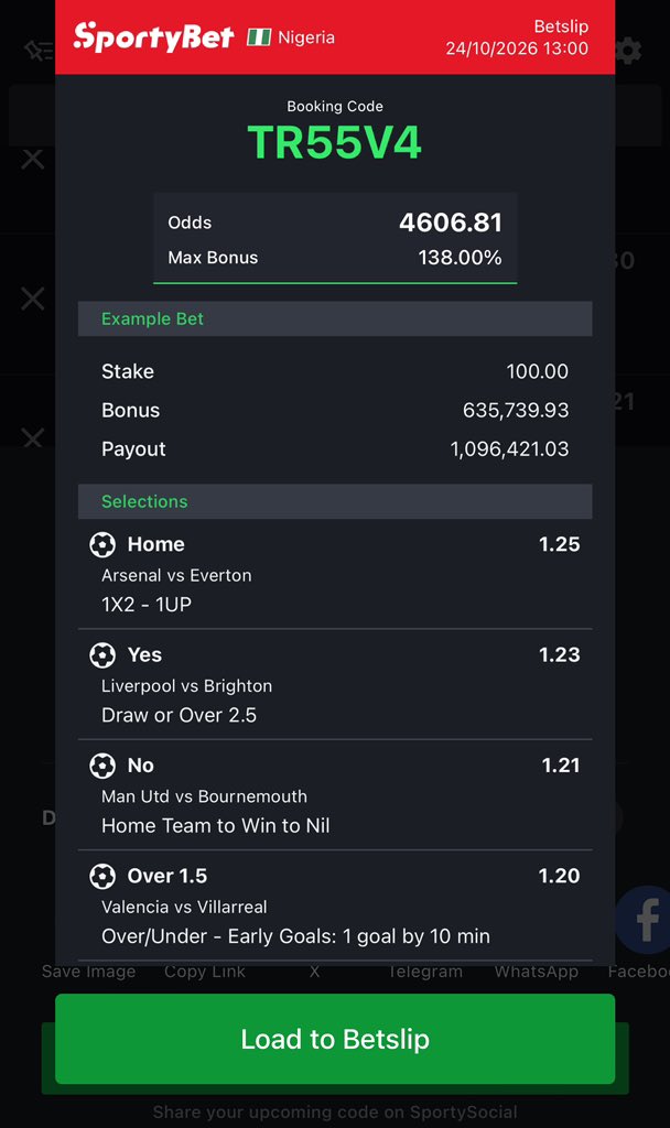Dboytips's tweet photo. Sportybet 
4.6k odds 
   Weekend bag https://t.co/c9a61THcis