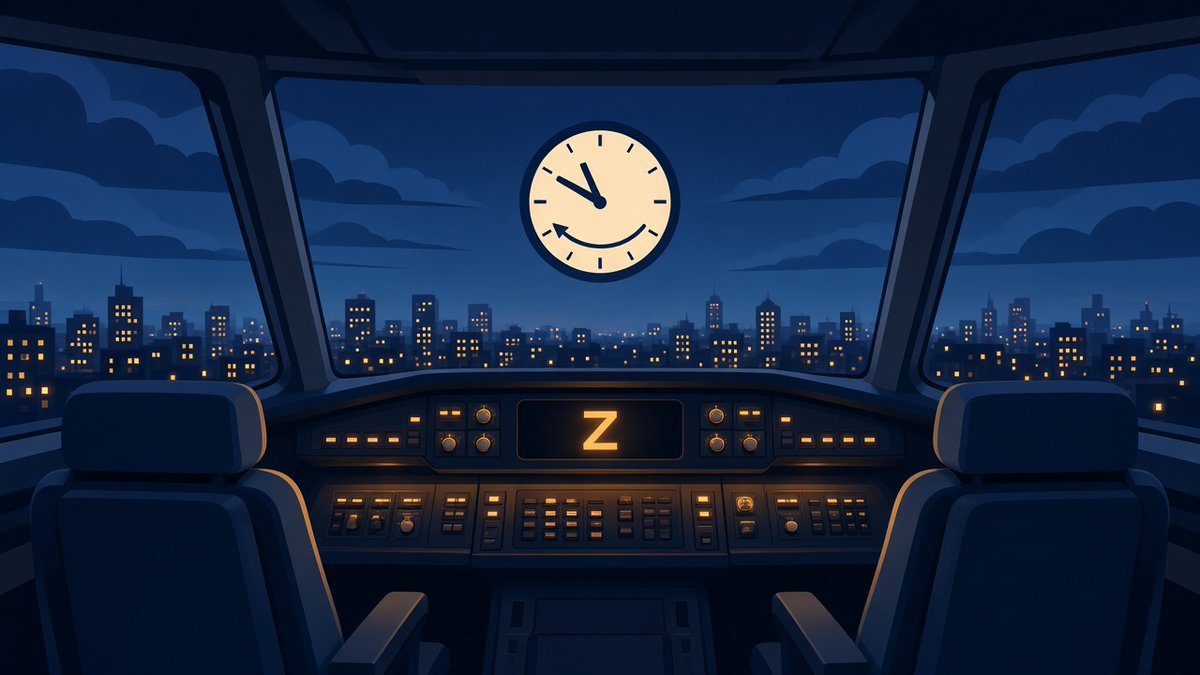 quaxxx80's tweet photo. Clocks go back tonight in Europe 🕒 In the cockpit, nothing changes.

We live in UTC, "Zulu" on the radio. Flight plans, ATC, weather reports, NOTAMs: all Zulu, all year.

The tricky part is everything else. Countries switch on different dates (the US only on Nov 1), and the real trap for crews: automated hotel wake-up calls and crew pickups that fall right into the switch window. That's when you double-check everything 😅

Airlines' winter schedule starts tomorrow too ✈️

Extra hour of sleep or mini jetlag, how does the switch hit you?