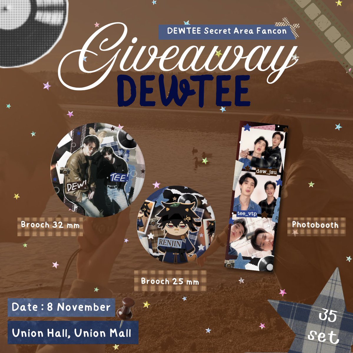 viewbear_'s tweet photo. 𑣲⋆ 𝑝𝑙𝑠 𝑘𝑖𝑛𝑑𝑙𝑦 𝑟𝑡

Giveaway #DewTeeFancon 🦊🐰 

- Brooch 32 &amp; 25 mm ( 35 set )
- Photobooth 50 pcs

🤎 Sun, 8 November
💙 Union Mall, Union Hall
Time : tba
#dewtee #ดิวธี https://t.co/6csAcifohH