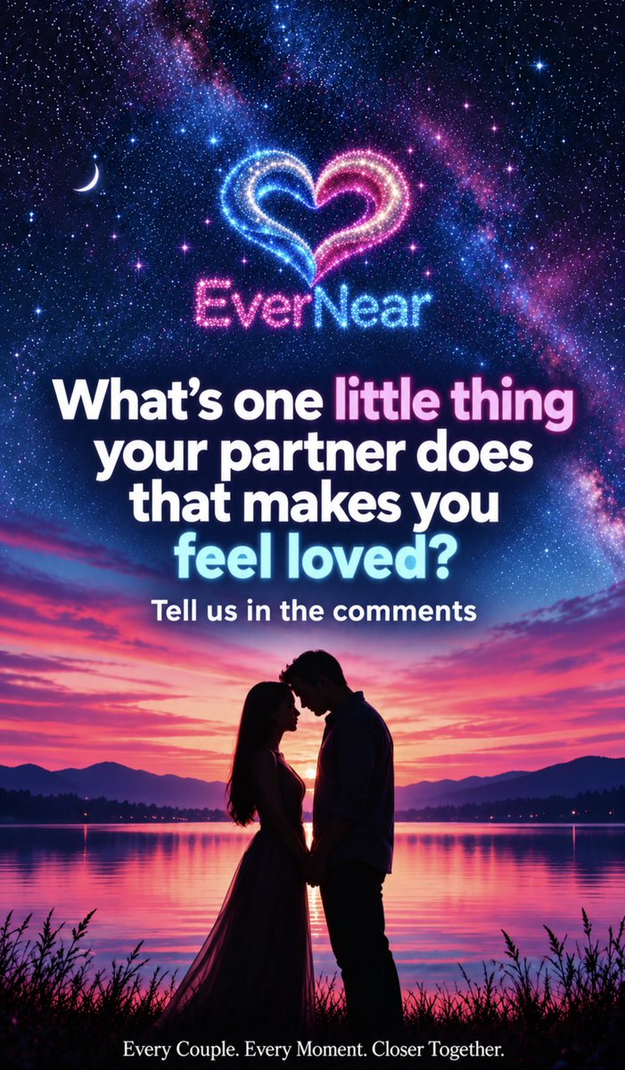 EverNearApp's tweet photo. What’s one little thing that your partner does to make you feel loved?
EverNear couples app coming soon.
#couples #ldrcouples #love #partner #LDR https://t.co/2jpKTrIB1z