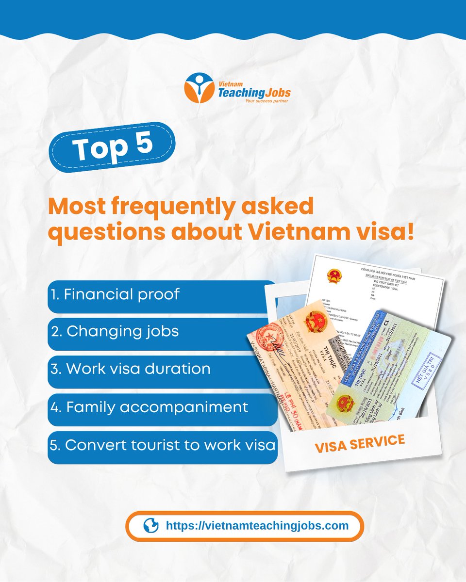 LandyTYCampbEKi's tweet photo. Top 5 Vietnam work visa FAQs: validity, extensions, switching from tourist visas, changing jobs, family dependent visas, and financial proof. Need help applying for a teaching visa? Get a simple, hassle-free solution from experienced visa https://t.co/pyGKeCeQcY