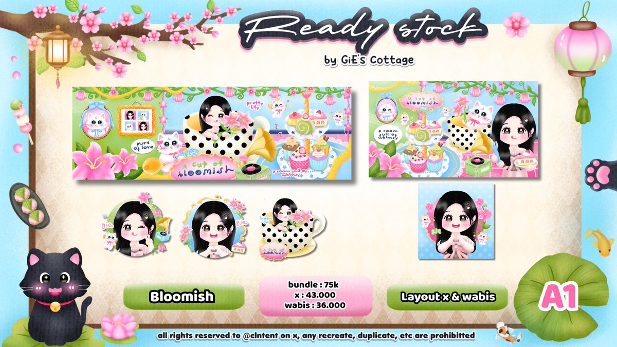 clntent's tweet photo. help retweet? tysm♡

๑ OPEN REQ &amp; READY STOCK

layout Bloomish &amp; Whimsy noir, prici &amp; kode udah tertera di gambar yupp, boleh ambil terpisah / bundle special price,

untuk request silahkan cek katalog &amp; form di sini https://t.co/y8xCMo9PyE, boleh jemput &amp; jajank by wea dibio yaa https://t.co/rDjmTr6C4A