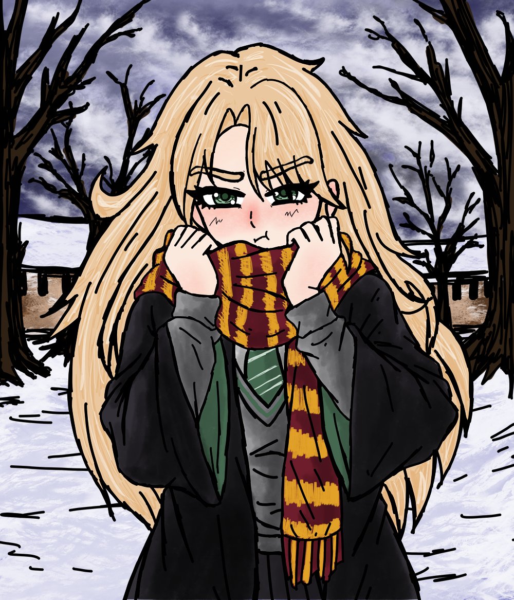 SeekingSolar's tweet photo. Oof, I passed out yesterday while drawing this. So here is a bit more Malfoid in the early Saturday morning!
It's starting to get cold outside and I love the snow, despite rarely seeing it.

So I went with a fairly simple pic that I hope yall will enjoy! https://t.co/FRTvTrB5zK