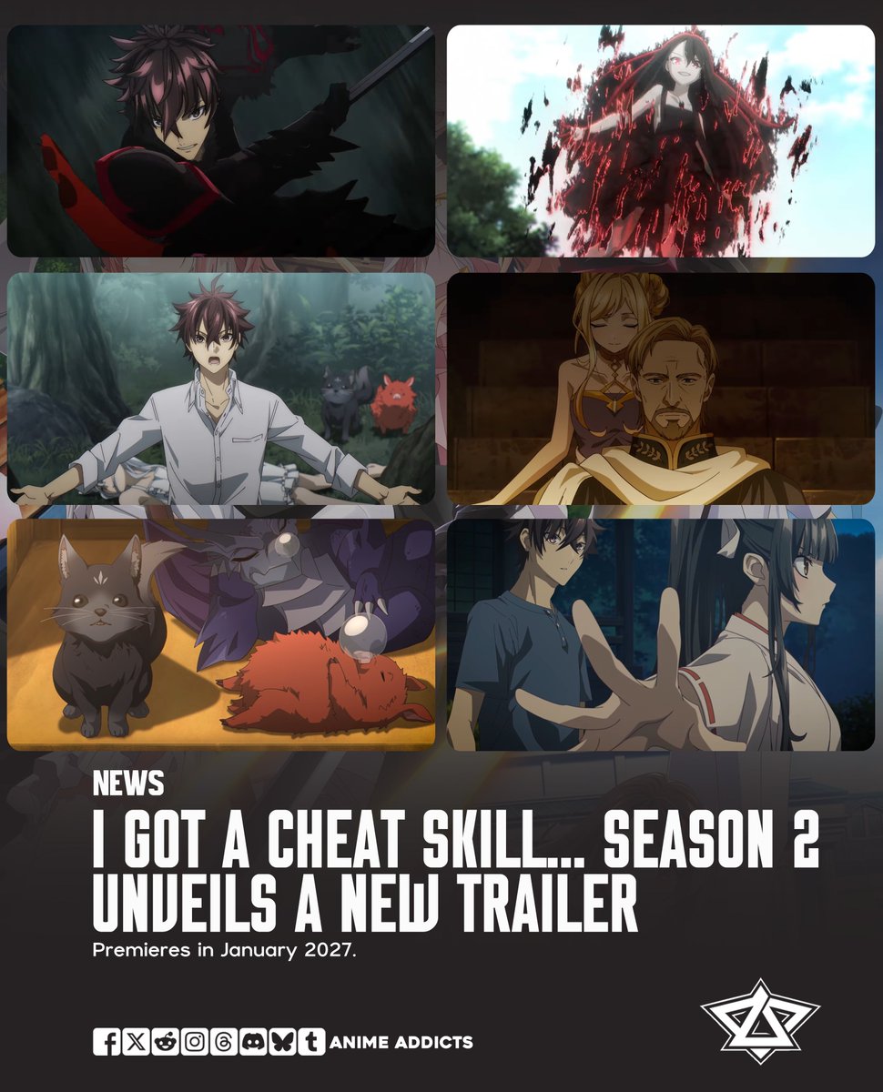 AnimeAddicts's tweet photo. News: "I Got a Cheat Skill in Another World and Became Unrivaled in The Real World, Too Season 2" Unveils a New Trailer!

The second season is scheduled to premiere in January 2027. https://t.co/DAvCUZmGqf