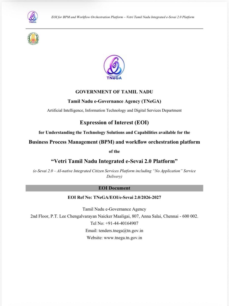 Corporate_Man18's tweet photo. தமிழக அரசின் புதிய இ-சேவை 2.0 தளம், AI மூலம் 1,000 அரசு சேவைகளை விண்ணப்பமின்றி வழங்கவும், 15 இணையதளங்கள் மற்றும் 18 டிஜிட்டல் அமைப்புகளை ஒருங்கிணைக்கவும் திட்டமிட்டுள்ளது.
#DigitalTN @CMOTamilnadu https://t.co/oIXD2SAIzP