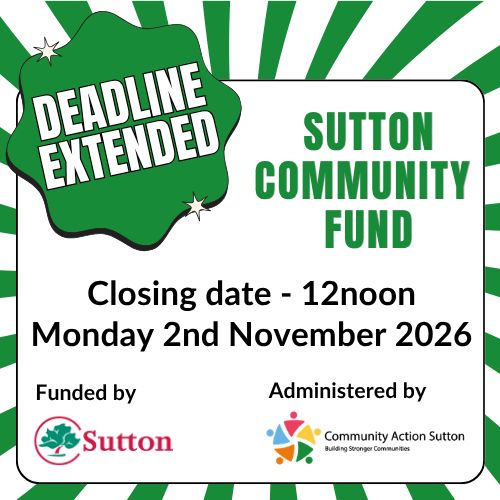 ComActionSutton's tweet photo. There’s still time to apply for the Sutton Community Fund!
Is your community group looking for a small pot of money to run a community focused project that will benefit local residents?  
The Sutton Community Fund awards grants of up to £5000 
https://t.co/OnsFToA4d5 https://t.co/HmjWYxSOwe