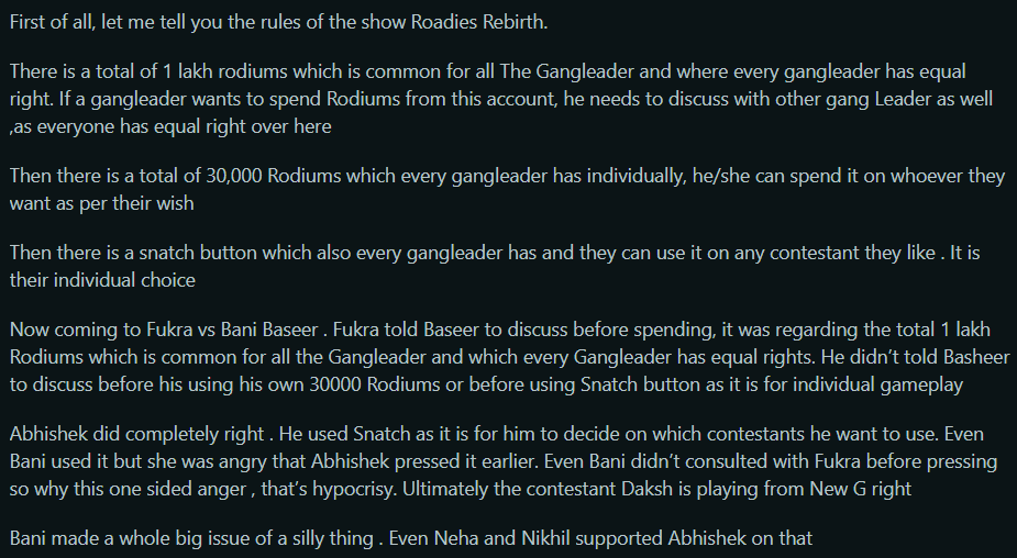 hopeisaliee's tweet photo. The whole point of the snatch button is that it’s an INDIVIDUAL CHOICE
u like a contestant?u press it simple
why the hell would you need to discuss it with everyone first?
 
(for the fans struggling to comprehend basic rules👇)

#AbhishekMalhan #RoadiesRebirth https://t.co/dez4DrmPko
