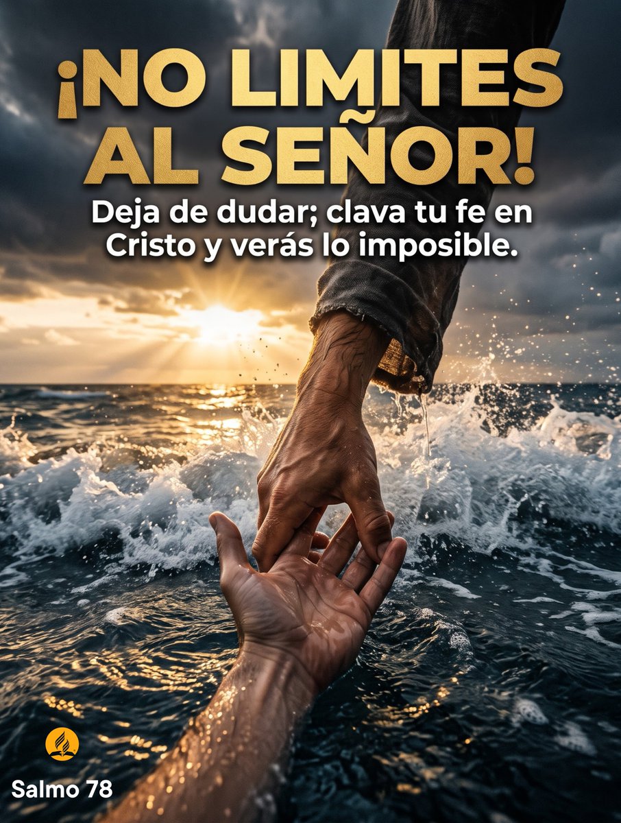 adventistasGUA's tweet photo. ¿Sientes que te hundes y ya no puedes más? 🌊 

Querido amigo, en tu tormenta más oscura, la mano de Cristo se extiende para rescatarte. 

¡No limites al Señor! Deja de dudar hoy.

​¿Tomas Su mano? Responde "¡JESÚS, SÁLVAME!" 🙏 y haz RT para compartir este milagro
#Salmo78 #Fe https://t.co/i3AaNccQVz