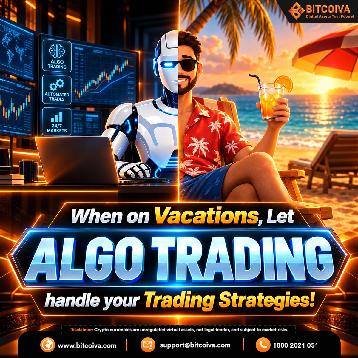 bitcoiva's tweet photo. 🌴 You Enjoy the Vacation. Let AI Handle the Strategy! 🤖📊

Discover Algo Trading with Bitcoiva. 🚀

#Bitcoiva #AITrading #AlgoTrading #CryptoTrading #Bitcoin https://t.co/nOpO1ETlxO