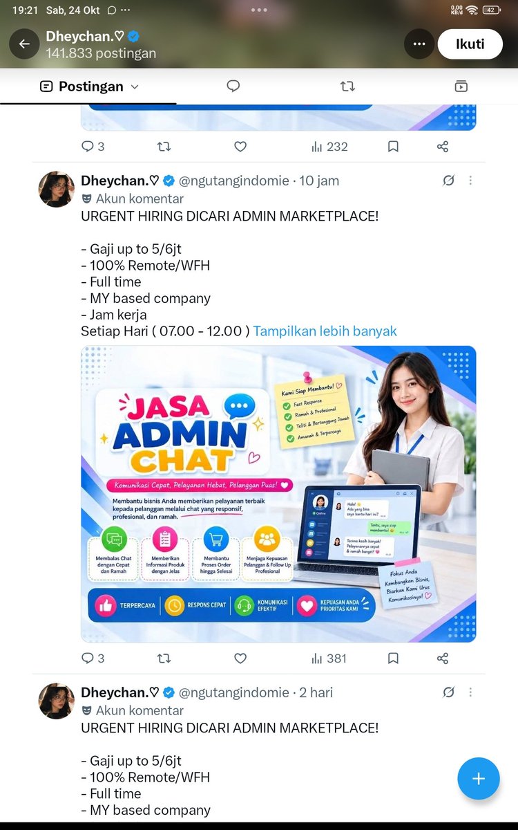 phuwinThangg's tweet photo. GUYSS ORG INI SCAM YAAAA, DIAA KYKNDPNAWARIM WFH DAN FREELANCE GITUU, baru ajaa kejadiannya di akuuu 
#viral #scammer #zonauang https://t.co/RvxHINUBkE