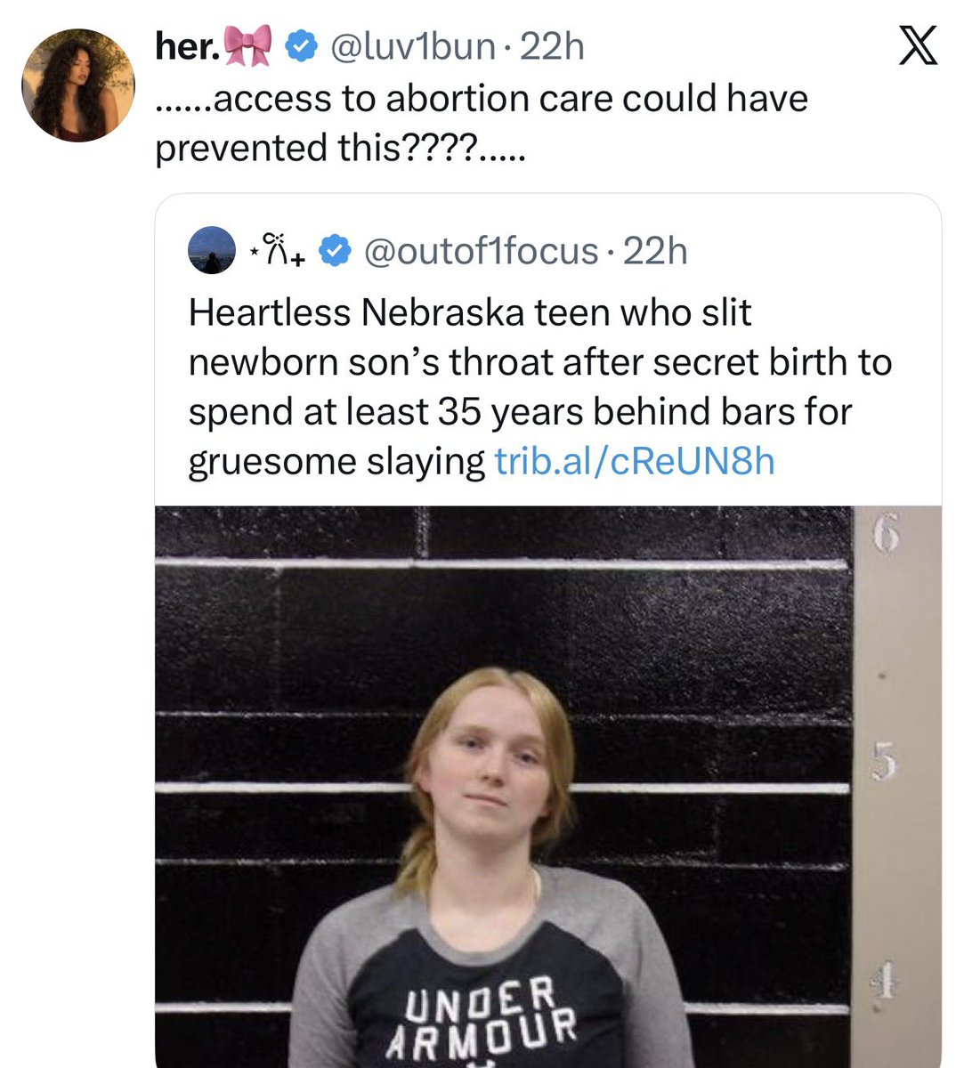 Prolife_Sam's tweet photo. Killing the baby would actually not have prevented the baby from being killed.