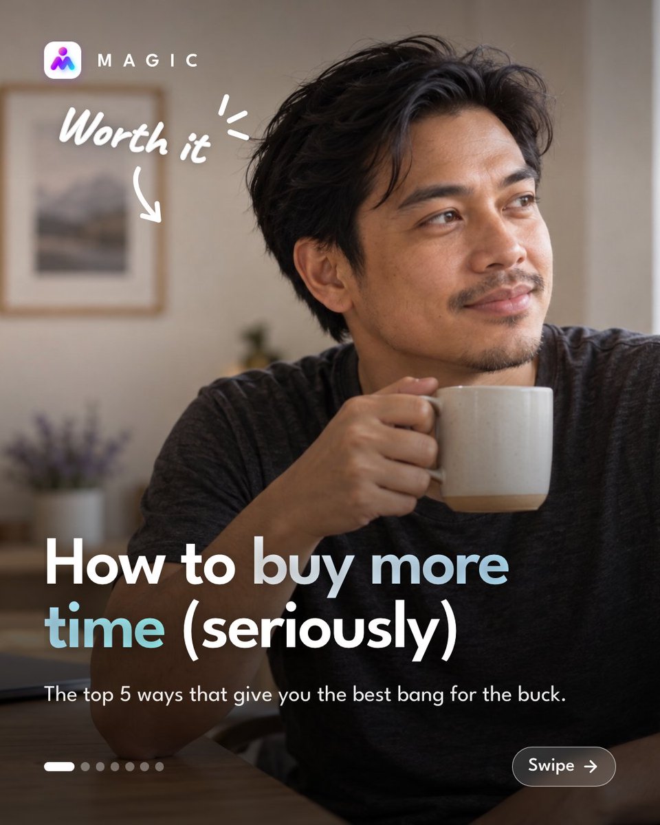magic's tweet photo. Time is the one thing you can’t buy back.

Spend it on what matters and let a Magic assistant handle the rest. https://t.co/j5AUH8NtPJ