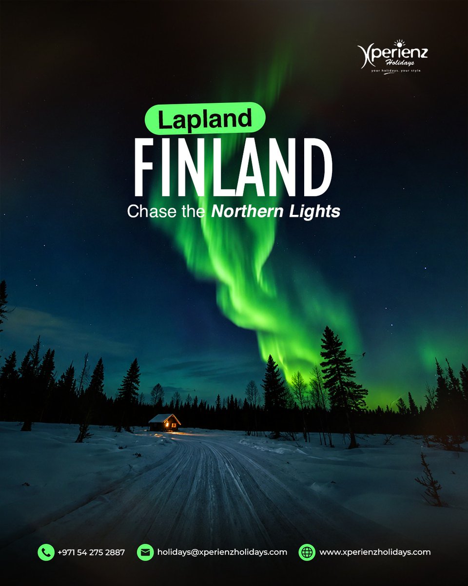 xHeey_Mary's tweet photo. Chase the Northern Lights and discover Lapland’s magic. Snowy landscapes, Arctic adventures, and unforgettable moments await in Finnish Lapland. Plan your next great escape with Xperienz Holidays. https://t.co/F64pSn7WEn