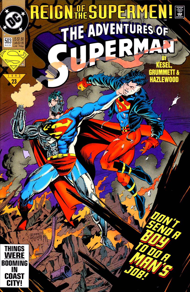 dctrinity90s's tweet photo. The Cyborg Superman Saga (Hank Henshaw) 
Reign Of The Supermen! Chapter 06 - New Earth Date: August 1993 - Storyline: Line Of Fire #cyborgsuperman https://t.co/2gIoAXC0Xa