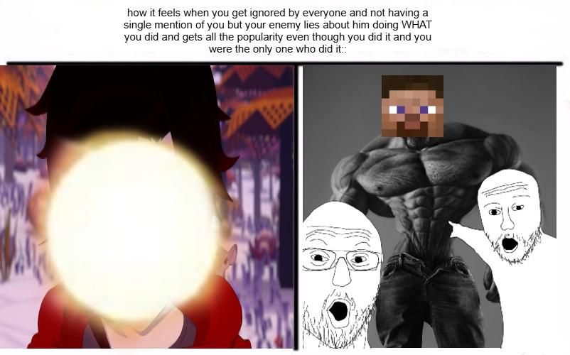 MinecraftMeme16's tweet photo. galeem from smash is being ignored meanwhile steve is getting all the hype for " destroying all of gaming " is insane when galeem is the ONLY character whos done this https://t.co/1ez8gGSdVP