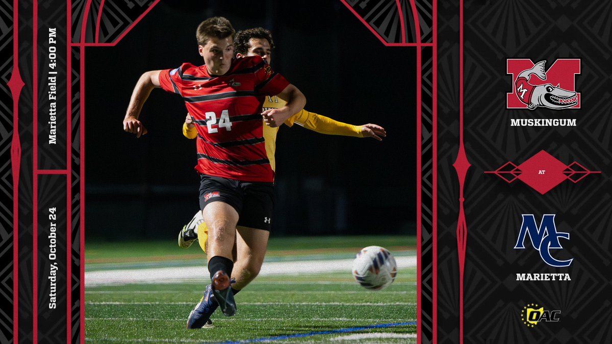 FightingMuskies's tweet photo. Men’s Soccer GAMEDAY! The Muskies will be on the road for an OAC match against Marietta. Kickoff is slated for 4:00PM, following the Women’s game. 🔥⚽️
📊 https://t.co/H2NTMA9BGa
📺 https://t.co/AXU7GEdSmm https://t.co/6W2xK079FU