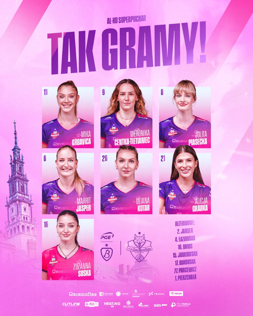 KSDevelopres's tweet photo. 👥 W takim składzie rozpoczniemy dzisiejszy AL-KO Superpuchar Polski! 🏆🩷 https://t.co/kq0eqEIW3h