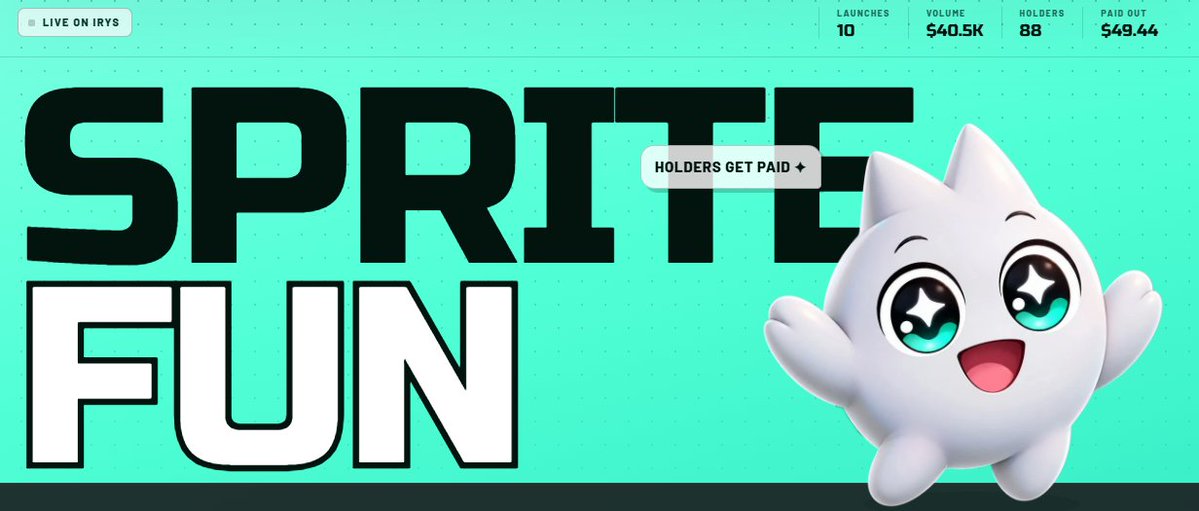 spritefun_xyz's tweet photo. JUST 30 MINUTES SINCE LAUNCH! 👻💚

Sprite Fun is already making moves on Irys Mainnet!

📊 $40K+ Trading Volume
💰 $50 Distributed in Holder Rewards
👥 90+ Token Holders
⚡ 400+ Trades
And we're just getting started!
Our mission is simple: Make the Irys Ecosystem Great Again!

We'd love to see official support from @irys_xyz  as we work to bring more users, liquidity, and trading activity to Irys Mainnet.

Let's grow the Irys ecosystem together! (✧ᴗ✧)