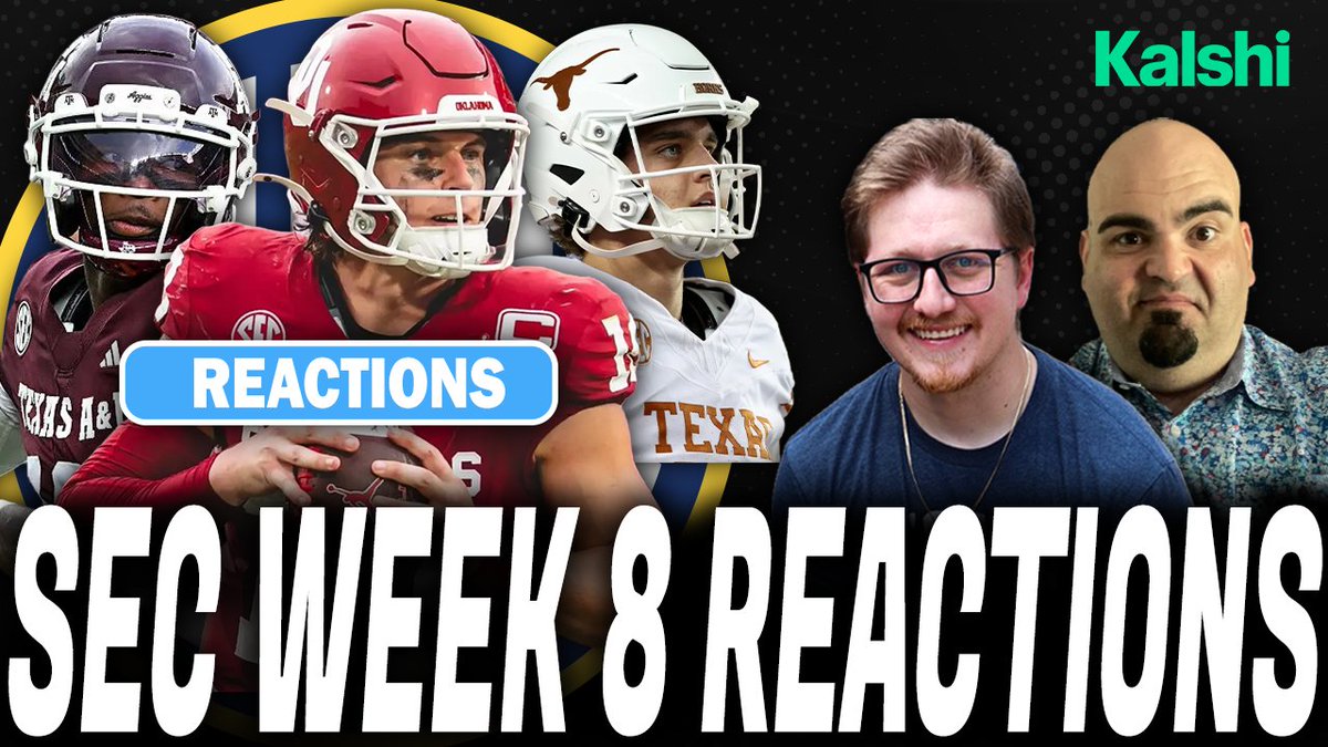 SECUnfiltered's tweet photo. 🏈 SEC FOOTBALL WEEK 8 REACTION 🏈

@MrColeThompson and @DemetriRavanos react to all of the weekend action including Texas/Ole Miss, South Carolina/Tennessee, Bama/A&amp;M and much more!

LIVE at 11:00 PM CT! Let's get it!

https://t.co/xvUqAJR0mA https://t.co/JKGnSW0nYF