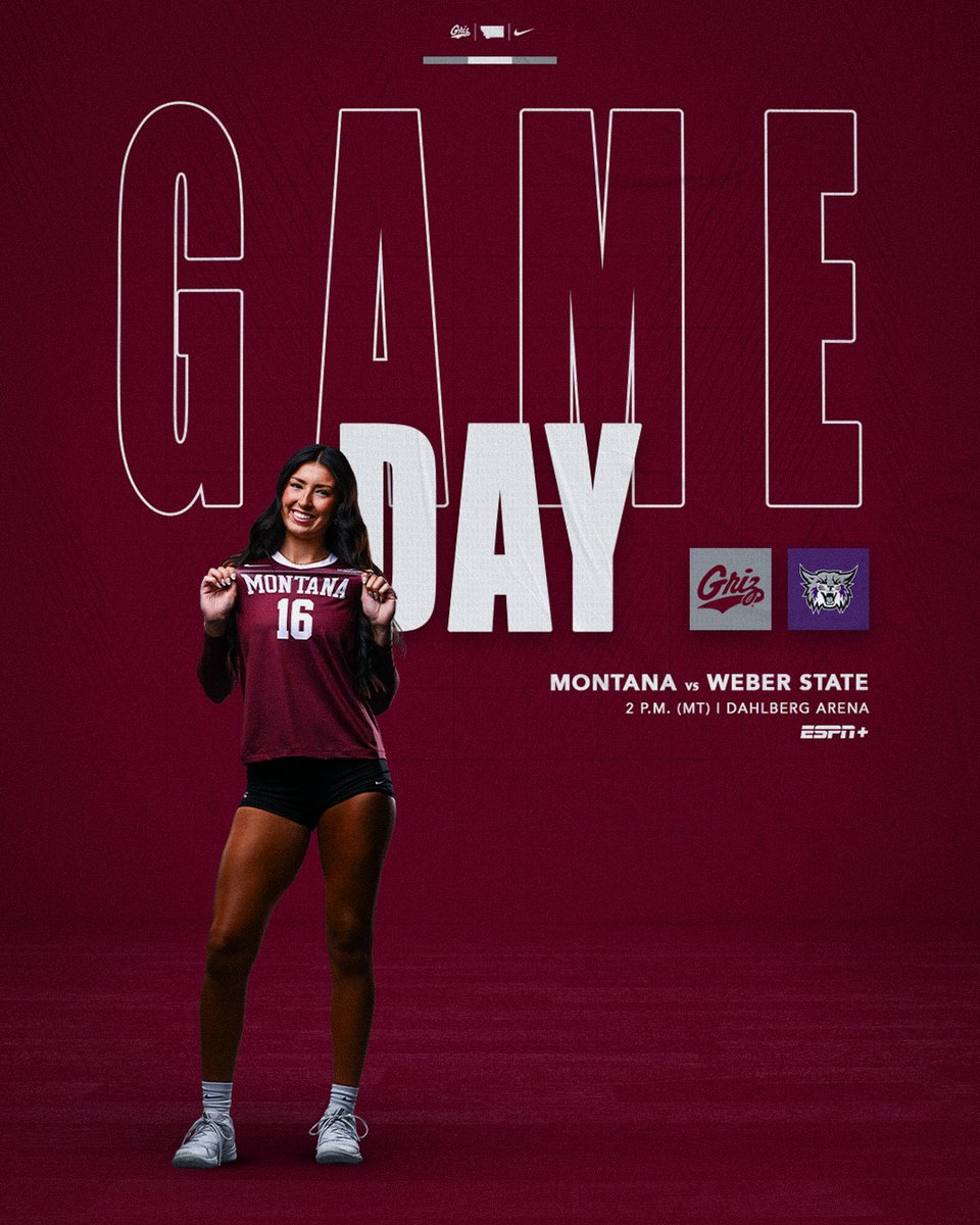 MontanaGrizVB's tweet photo. Back at home for a matinee game day!

🕗 2 p.m.
🎟️ https://t.co/y1jet85dIg
💻 https://t.co/D1md77EGD0
📊 https://t.co/mrQbBVGwYf

#GrizVB #GoGriz https://t.co/O4DbxFpq7C